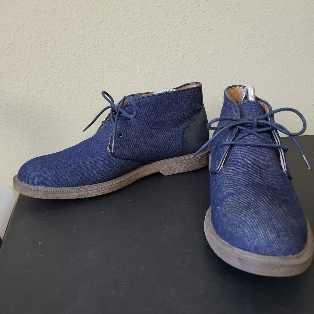 G.H. Bass & Co. Mens Radley Blue Round Toe Lace Up Ankle Chukka Boots Size 9.5 M